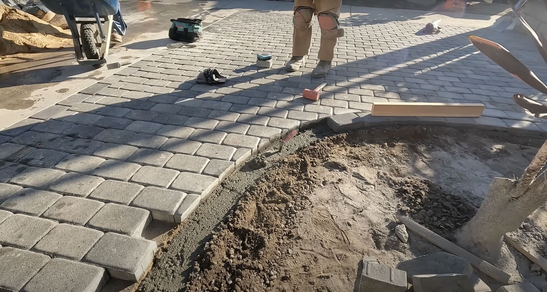Professional paver and concrete installation by skilled workers